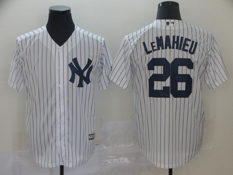 Men New York Yankees #26 Lemahieu White Game MLB Jerseys->new york yankees->MLB Jersey